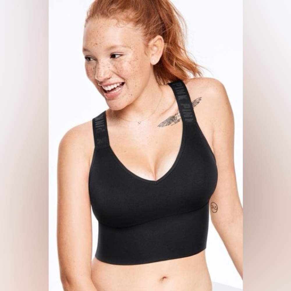 PINK Victoria's Secret Black Sports Bra Size Small